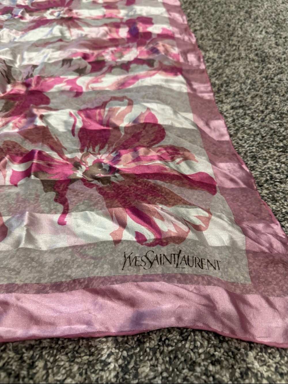 2 Yves Saint Laurent Silk Scarves.